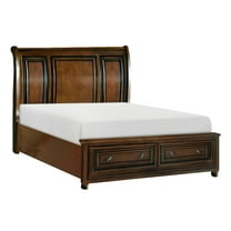 Lexicon Cumberland 2 Drawers Wood Full Sleigh Platform Bed in Brown Cherry
