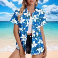 thumbnail image 2 of perfectbot Women's Hawaiian Shirts Top Summer Plus Size Short Sleeve Button Down Blouses Boho Floral Beach Shirt S-5XL, 2 of 5