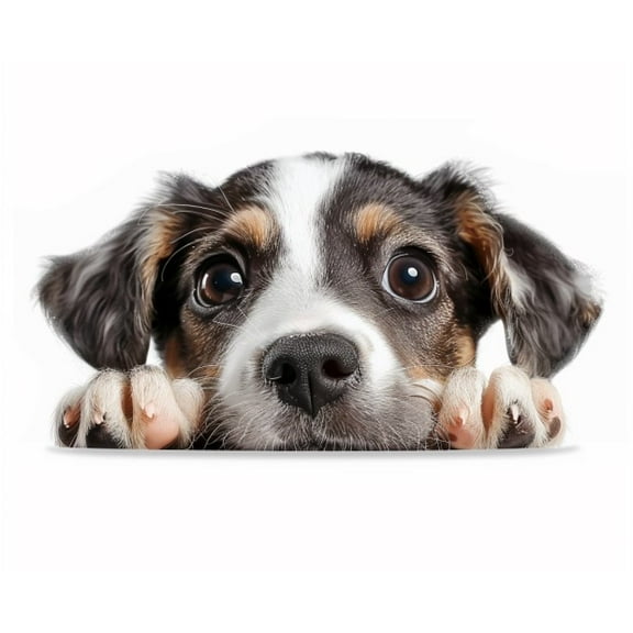 Cute Peeking Puppy Dog Car Decoration Sticker – Funny Realistic Pet Vinyl Decal for Vehicle, Truck, SUV, Laptop, Bumper, Glass, Wall, Notebook – Waterproof Animal Dog Lover Gift Decoration