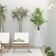 thumbnail image 3 of LuxenHome Off White MgO Wicker 21.6-in Tall Round Planter, 3 of 10