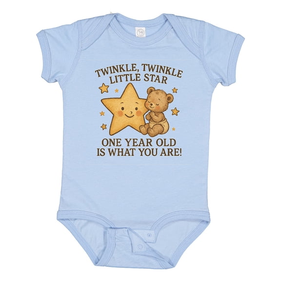 Inktastic Twinkle Twinkle Little Star One Year Old Birthday Boys or Girls Baby Bodysuit