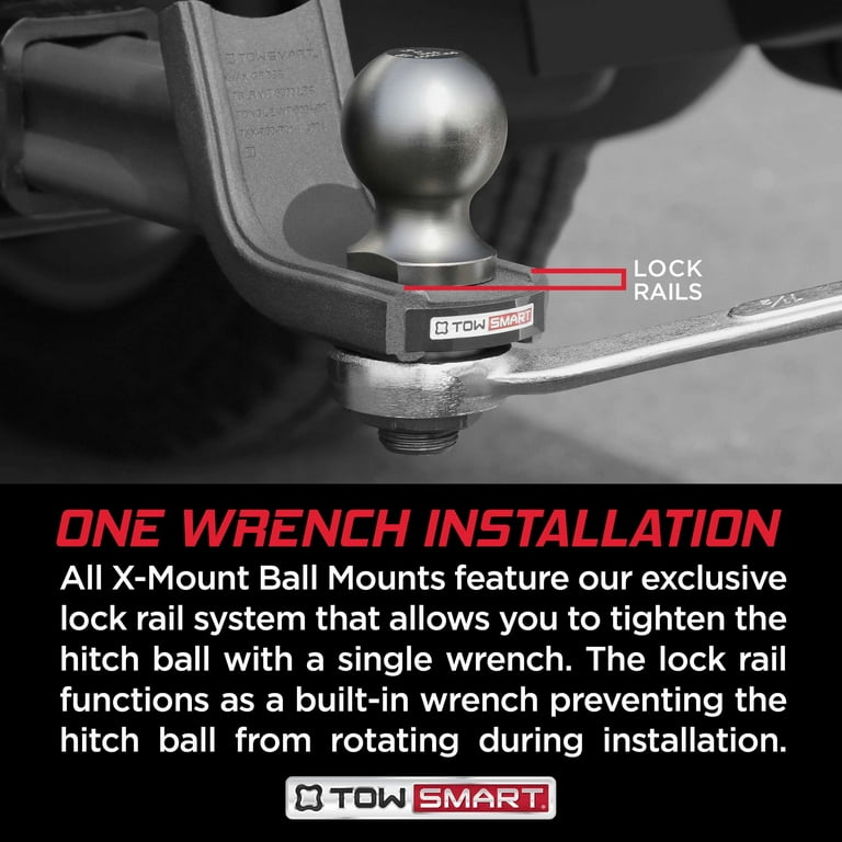 TowSmart 5,000 lb. Capacity 2 in. Ball x 1 in. Shank Diameter x 3 in. Shank Length Chrome Hitch Ball TowSmart 5,000 lb. Capacity 2 in. Ball x 1 in. Shank Diameter x 3 in. Shank Length Chrome Hitch Ball