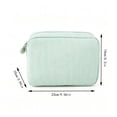 thumbnail image 3 of Partheme Striped Seersucker Cosmetic Makeup Bag, Large Travel Toiletry Organizer Preppy Storage Pouch Toiletry Stripe Makeup Bag for Women, Mint Green, 3 of 6