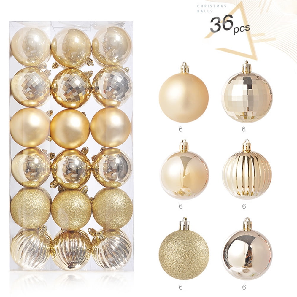 CSCHome 36PCS Christmas Balls Ornaments for Christmas Tree,Shatterproof
