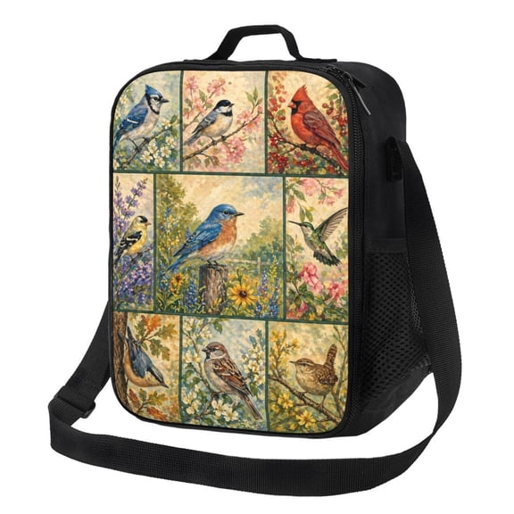 Songbird Lunch Bag Insulated Thermal Lunch Box with Shoulder Strap & Handle for Women and Men