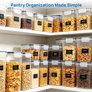 Airtight Food Storage Containers Set, Sindcom BPA-Free 7pcs Plastic Kitchen and Pantry Organization Canisters, Black