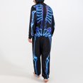 thumbnail image 3 of Jammies familiares de Halloween con capucha y cremallera, ropa de dormir familiar de una pieza para vacaciones, trajes para fiesta de Halloween, vacaciones, negro, HOMBRES L, 3 of 6
