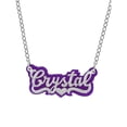 thumbnail image 2 of Personalized Purple Acrylic Name Necklace with Beading, 2 of 2
