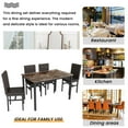thumbnail image 3 of Mieres 5 Pieces Faux Marble Dining Table Set with 4 Upholstered PU Leather Chairs Brown Marble, 3 of 5