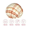 thumbnail image 5 of KLL Minimalist plaid Pattern Shower Cap & Bath Cap for Women,Reversible Oversized Waterproof Shower Caps for all Hair Lengths,Elastic Reusable Bathing Hair Cap, 5 of 6