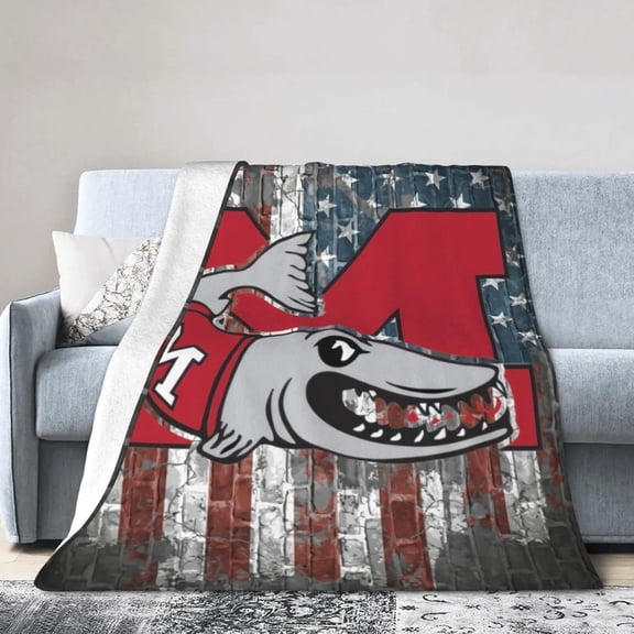 Muskingum University Logo Fleece Blanket, Very Soft Microfiber Flannel Blanket for Couch Warm and Cozy for All Seasons