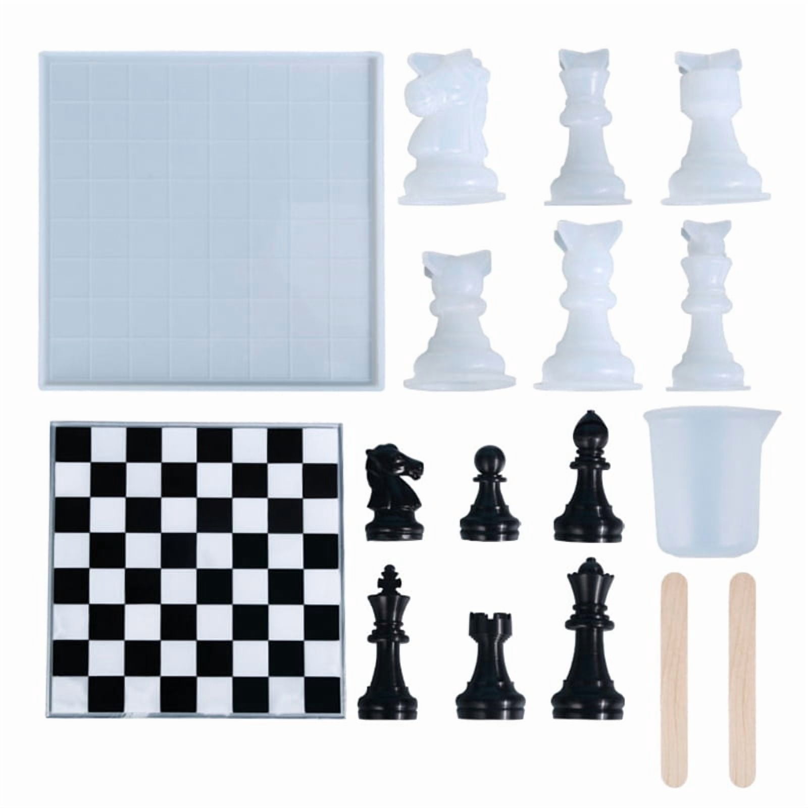 1 Set 3D Chess Pieces Crystal Epoxy Resin Mold Handmade Chessborad Casting Silicone Mould DIY Crafts Making Tool