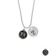 thumbnail image 2 of Delight Jewelry Silvertone Medical Assistant Caduceus Seal - PA Silvertone Script Initial Disc - E - Charm Necklace, 20"+3", 2 of 4