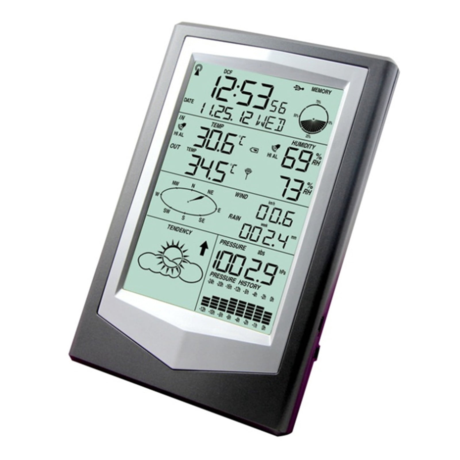 Weather Station Weather Forecast Weather Meter Wind Speed Wind Direction Rain Gauge Wireless Thermo-hygrometer ,Easy to Operate