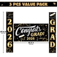 thumbnail image 3 of Joyfy 3 Pcs Large Graduaiton Banners Set, Class of 2026 Graduation Decorations, Gold & Black Congrats Grad Party Backdrop and Banner Hanging Porch Supplies for College Graduation Indoor/Outdoor Decor, 3 of 7