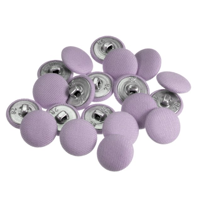 Unique Bargains 20 Pcs Boutons de Couture en Tissu 28L 18mm Tige Ronde en Métal pour Costumes Robes Blouses, Violet