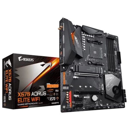 GIGABYTE X570 AORUS Elite Wi-Fi (AMD Ryzen 3000/X570/ATX/PCIe4.0/DDR4/Intel Dual Band 802.11AC Wi-Fi/Front USB Type-C/RGB Fusion 2.0/M.2 Thermal Guard/Gaming Motherboard)