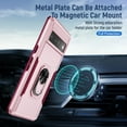 thumbnail image 3 of Nalacover Rugged Case for Google Pixel 9 with Rotated Ring Holder Kickstand Bracket, Military Grade Shockproof Cover with Magnetic Car Mount Lens Protective Case for Google Pixel 9, Pink + Rose, 3 of 10