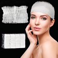 thumbnail image 1 of Paquete de 100 diademas desechables, diadema facial suave no tejida, cuidado de la piel elástica, suministros esenciales para salón de maquillaje profesional, sauna para mujeres, blanco para mujeres,, 1 of 5