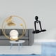 thumbnail image 2 of Escultura de bola de cristal de pensador, figura de metal, adorno abstracto para escritorio de interior, estatua, soporte para pasillo, chimenea, dorm, 2 of 8