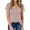 Red, variant on lulshou Womens Short Sleeve Tops Women Fashion Stripe Print V-Neck Pocket T-shirt Tops Short Sleeve Loose Blouse L