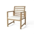 thumbnail image 6 of Outdoor Acacia Wood Club Chairs, 2-Pcs Set, Natural Stained / White, 25.5"D X 24.5"W X 33.0"H, 6 of 9