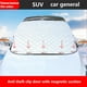 thumbnail image 5 of Cubierta magnética del parabrisas del coche | Parasol de aluminio para todas las estaciones y protector de nieve | Se adapta a 225x110cm | Ajuste universal delantero y trasero | Fácil de instalar, 5 of 8