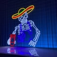 thumbnail image 2 of Handmadetneonsign Mexican Skull Taco Neon Sign, Mexican Tacos Food Wall Art Decor, Tacos Store Wall Decor, 2 of 5