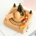 thumbnail image 4 of Christmas Music Box Wooden Christmas Tree Train Musical Box for Birthday Wedding Gift Decorative New, 4 of 10
