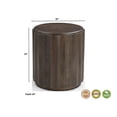 thumbnail image 7 of Taran Designs Lark Round Solid Wood End Table in Dark Brown, 7 of 7