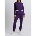 thumbnail image 3 of KelaJuan Women 2 Piece Tracksuits Fleece Warm Long Sleeve Sweatshirt and Elastic Sweatpants for Activewear Workout Outfits, 3 of 6