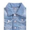 thumbnail image 4 of Seyurigaoka Girls Long Sleeve Sequin Patchwork Button Down Ripped Denim Jackets, 4 of 6