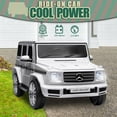 thumbnail image 6 of SUSIELADY 24V Kids Ride on Toys Licensed Mercedes-Benz G500, 4 Wheeler Battery Powered SUV Truck for Kids, Electric Car with Remote Control, LED Lights for Boys Girls Ages 3-8, White, 6 of 7