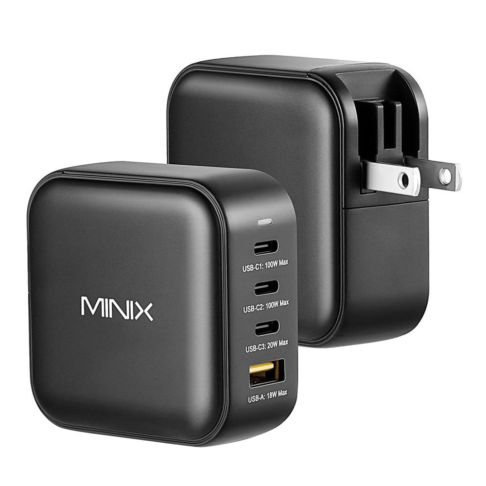 4-Port GaN Wall Charger – Next-Gen GaN Technology, Power Sharing, Portable Design & Multi-Protection Safety System MINIX P3