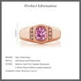 thumbnail image 6 of Gem Stone King 18K Rose Gold Plated Silver Men's Ring Pink Moissanite Created Sapphire (1.44 Cttw), 6 of 6