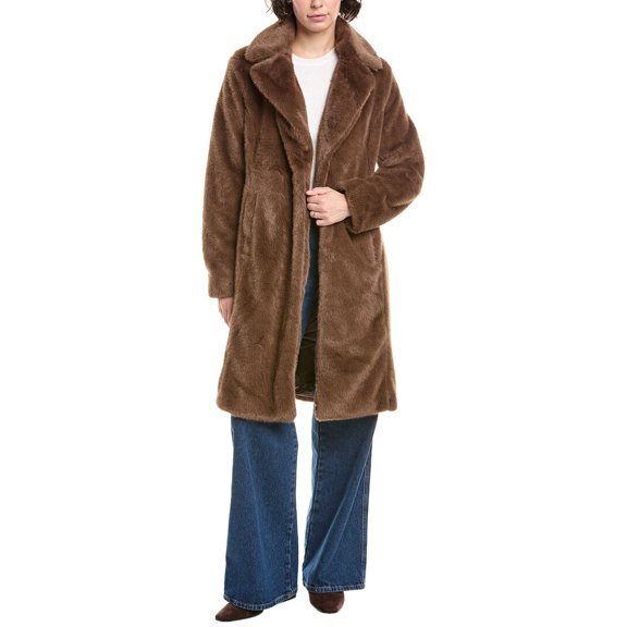 Via Spiga womens Reefer Jacket, l, Brown