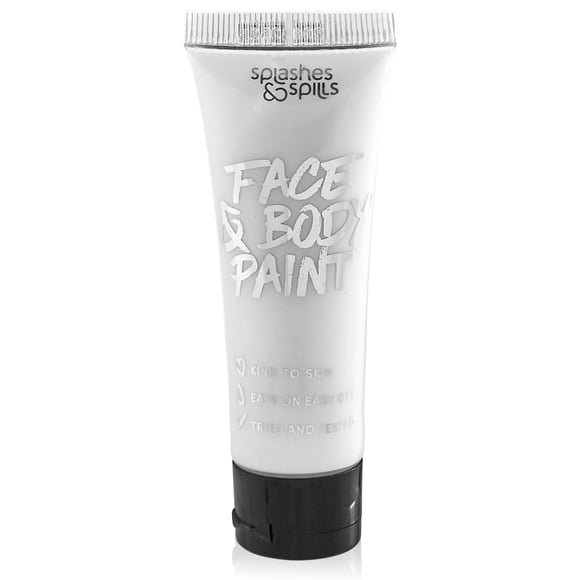 Crema de pintura facial y corporal de 30 ml - Maquillaje para disfraces y disfraces de Splashes & Spills (Blanco)
