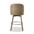thumbnail image 4 of Jennifer Taylor Home Tomlin Bentwood Upholstered Swivel Counter Stool Set of 2 Off White Boucle, 4 of 10