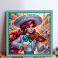 thumbnail image 2 of Hilo Algodón Ecológico Bordado Vestido Con 11CT Punto Cruz Violinista 50x50cm, 2 of 9