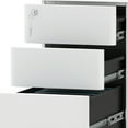 thumbnail image 4 of Dextrus 3-Drawer Lockable File Cabinet for A4/Letter/Legal Size Folder, Home Office, Assembled Except Casters (White), 4 of 10