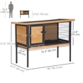 thumbnail image 3 of PawHut Rabbit Hutch Elevated Bunny Cage with Tray and Openable Roof, 3 of 10
