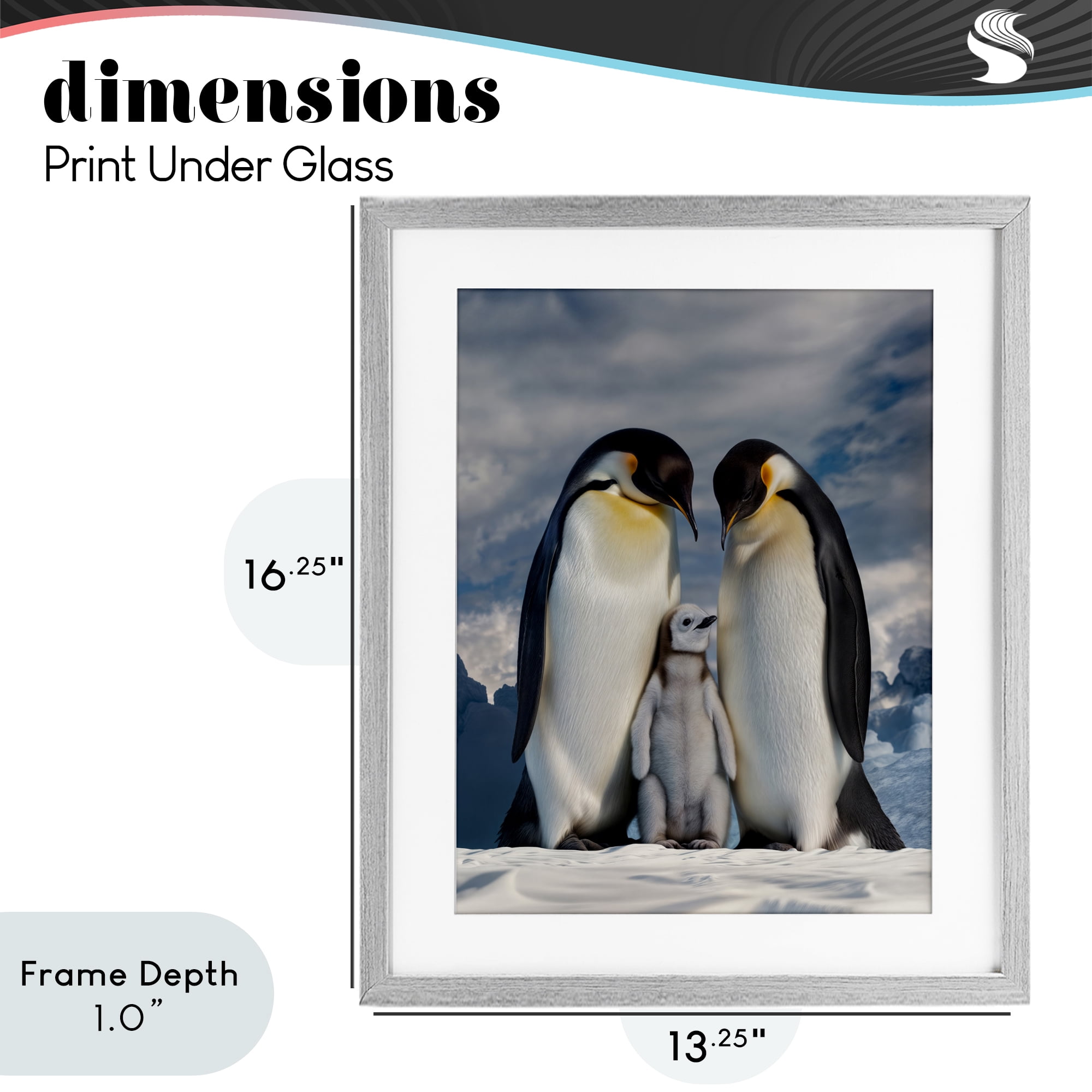 Stupell Industries Penguins In The Wild Gray Framed Print Under Glass, design by Scott Stulberg