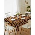 thumbnail image 2 of Black Orange Rectangle Tablecloth, Vintage Abstract Tiger Stripes Fur Patterned Waterproof & StainResistant Tablecloth, Washable Oil-proof Table Cover for Dining/Party/Wedding/Camping/Buffet 52x70 In, 2 of 9