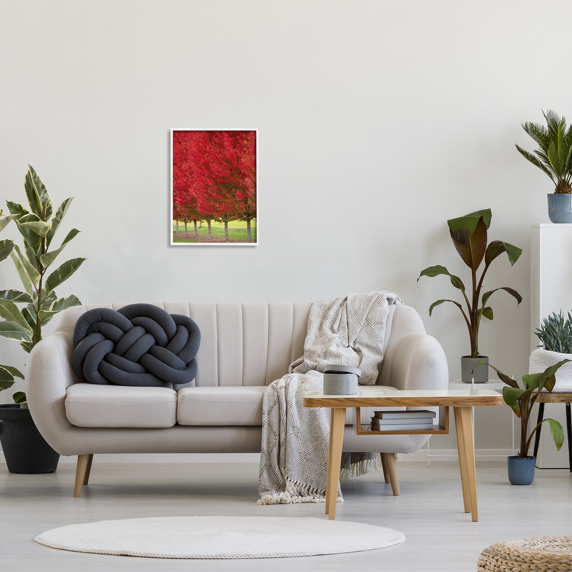 Stupell Industries Autumn Foliage Red Leaf Trees Nature Scene, 16 x 20, Designed by Nancy Crowell