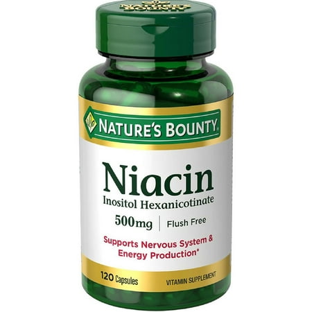 - Nature's Bounty Niacin 500 mg capsules 120 ea