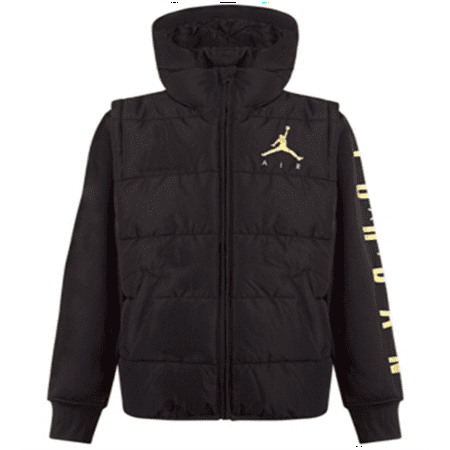 Jordan Little Boy's Layered Look Hybrid Jacket Black Size 5