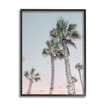 Stupell Industries Tall Tropical Palm Trees Clear Sunset Sky Photograph Black Framed Art Print Wall Art, Design by Natalie Carpentieri