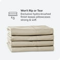 thumbnail image 5 of Bare Home Premium 1800 Ultra-Soft Double Brushed Microfiber Pillowcase Bulk Pack, Standard, 4 Pack, Sand, 5 of 5