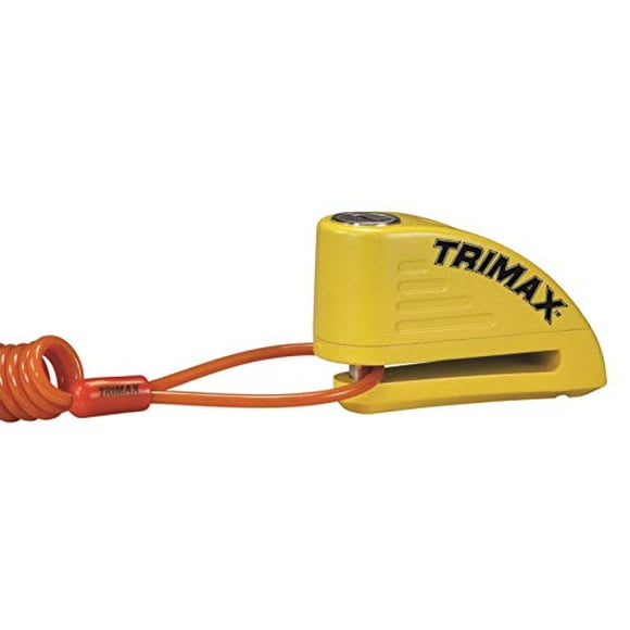 Trimax TAL88YL Verrou de Disque Jaune Alarmé 8MM avec Pochette et Câble de Rappel