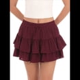 thumbnail image 1 of Shorts Holgados para Mujer, Estilo Bohemio, con Volantes, con Diseño de Mariposas en , Minifaldas de Cintura Alta, Shorts Casuales Rojo S, 1 of 8
